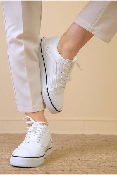 Odastore Casual Unisex Classic White Shoes