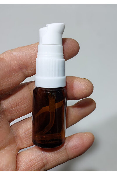Sampex Amber beyaz renk Kapaklı Boş Krem Ve Losyon Şişesi 10ml 3 Adet cam şişe