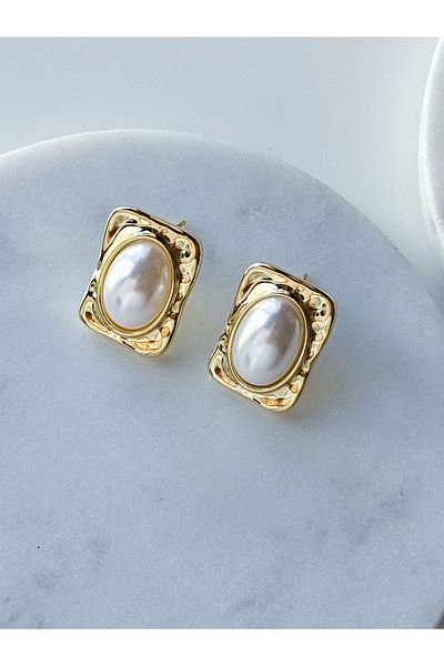 CHARMLUCKY Special Series Pearl Rectangular Earring