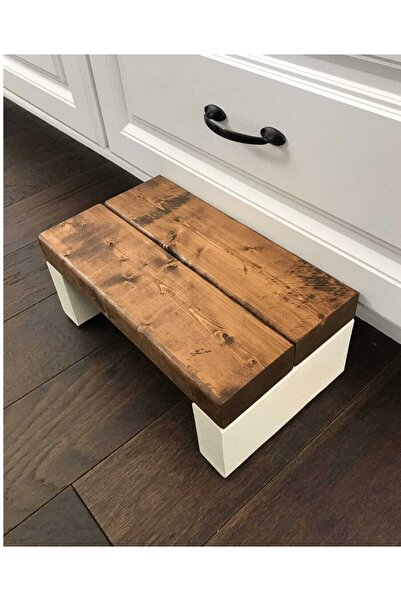 KAYAHAN DESIGN Masif Ahşap Rustik Oturak/tabure/tek Katlı Basamak
