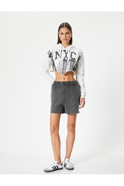 Koton Mini Shorts with Pockets Comfortable Fit Pale Effect