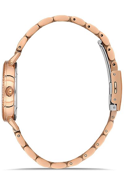 DAVID GUNER Rose Coated White Dial Women's Watch Dg-8644La-C1