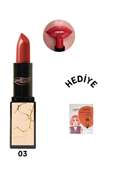 purobıocosmetics 03 Red White Faith Limited - أحمر شفاه كريمي غير لامع