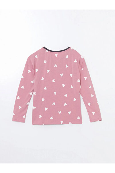 LC Waikiki LCW DREAM Pembe Kaçık Yaka Desenli Kadın Pijama Üstü