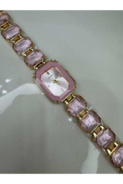 CT STONES Swaroski Model Kristal Taşlı Sekizgen Çelik Saat