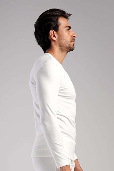 C&City Long Sleeve Crew Neck Thermal Men's T-Shirt - 409006 Ecru