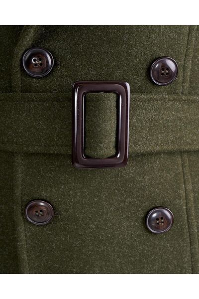TerziAdemAltun Italian Style Men's Short Cashew Trench Coat Coat Khaki T6970