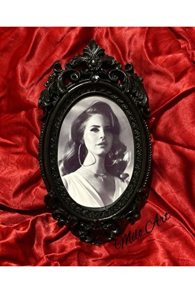 Milo Art El Yapımı Lana Del Rey Siyah Vintage Çerçeve Cilalı (CAMSIZ)