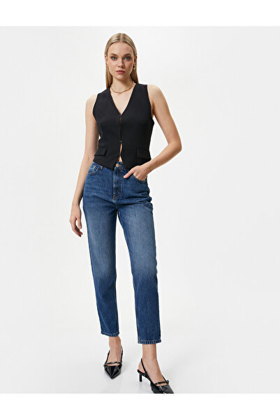 Koton Ψηλόμεσο Mom Fit Jeans Fabric Blended - Mom Jean