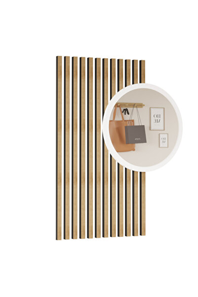 L'occi Concept Worley Aynalı Ahşap Çıtalı Set Dekoratif Hol Antre WY1-SM