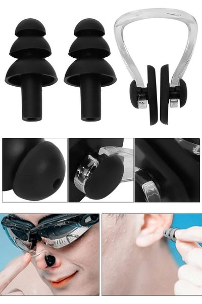 BERMUDA Set of 2 Silicone Ear and Nose Plugs - Ear Plug and Nose Clips