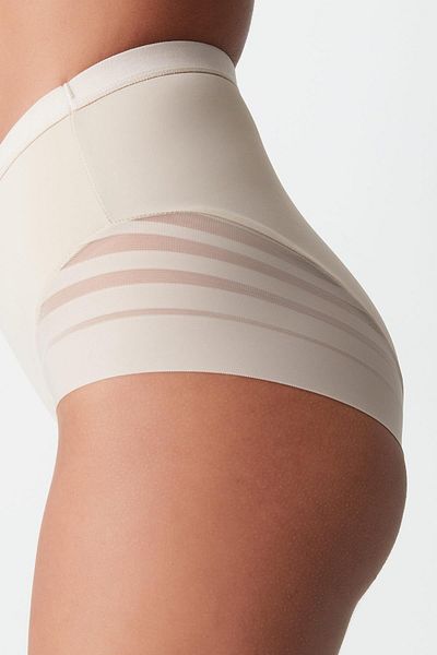 C&City Korsett-Slip mit hoher Taille und Tülldetail - C19301 Hellbraun