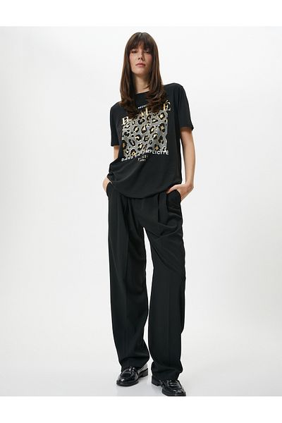 Koton Leopard Printed T-Shirt Crew Neck Short Sleeve