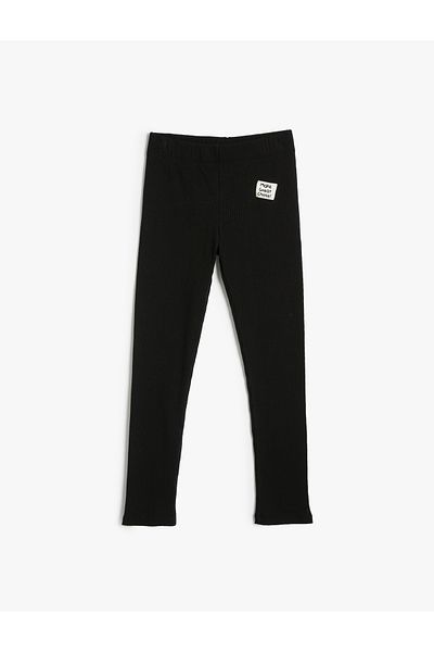 Koton Basic-Leggings mit elastischem Bund aus gerippter Baumwolle