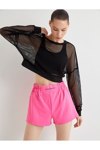 Koton Mini sportovní šortky High Waist Elastický pas Potištěný