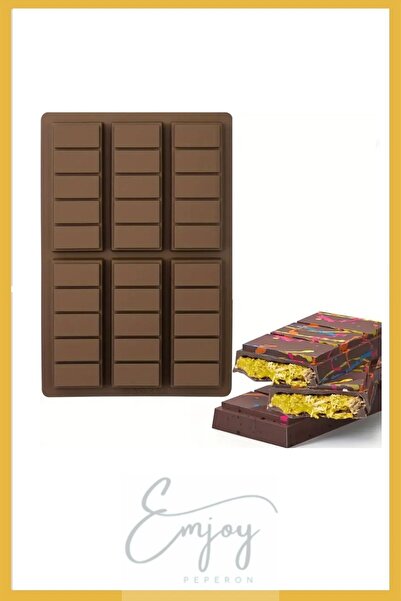 ENJOYPEPERON قالب شوكولاتة دبي مستطيل 6 قطع سيليكون 17 سم * 26 سم