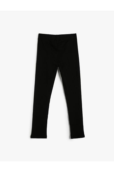 Koton Basic-Leggings mit elastischem Bund aus gerippter Baumwolle