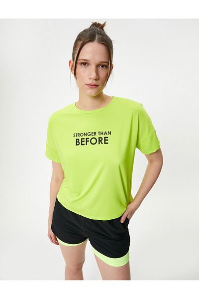 Koton Tricou sport supradimensionat cu mânecă scurtă și decolteu