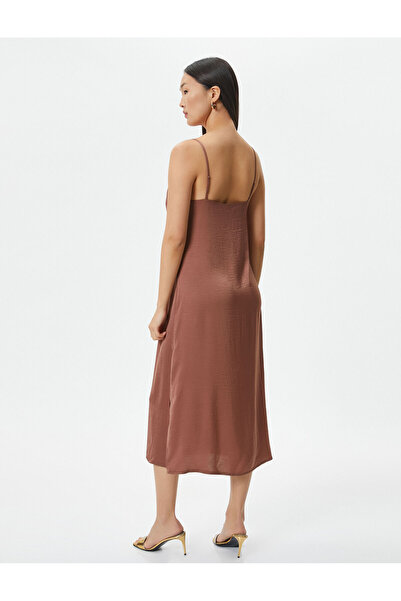 Koton Φόρεμα Midi Strap με λεπτομέρεια με σκίσιμο