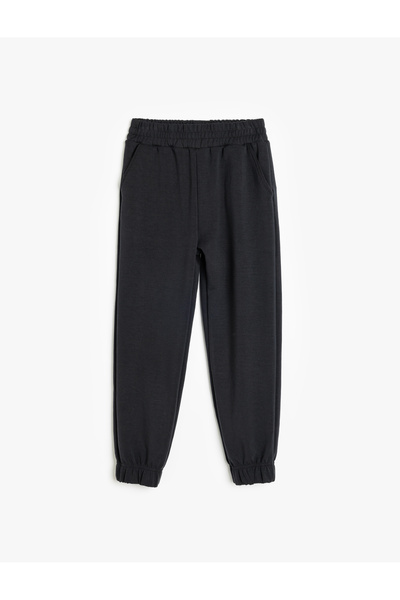 Koton Girl's Black Basic Jogger Sweatpants