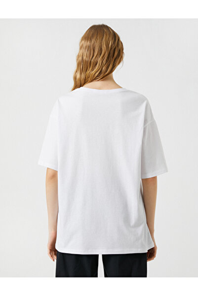 Koton Anime tričko Oversize s krátkým rukávem a výstřihem