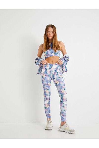 Koton Sport Leggings High Waist Tie-Dye gemustert Slim Fit