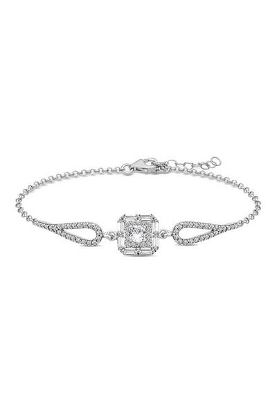 Skygo Silver Baguette Stone Bracelet