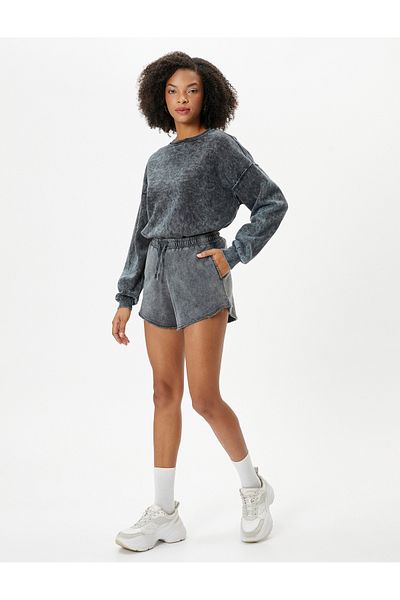 Koton Pale Effect Mini Shorts with Tie Waist and Cotton Pockets