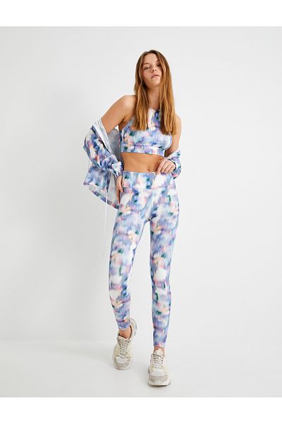 Koton Sport Leggings High Waist Tie-Dye gemustert Slim Fit