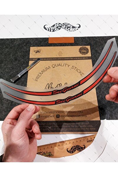Bay Etiket Rfhlm225 Ikili Set Kırmızı Renk Vespa Uyumlu Reflektif Sei Giorni ...