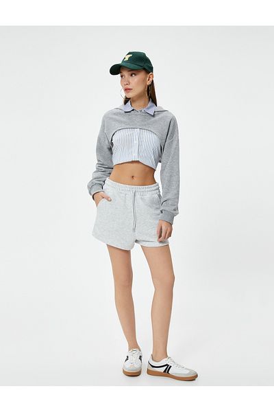 Koton Kurze Shorts mit Bindegürtel und Taschen Bequeme Passform