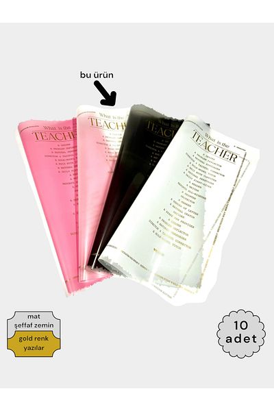 COLORPAK Flower Bouquet Packing Gelatin Paper Teacher's Day Special (Transparent & Gold) Matte Opp 55X55Cm 10 Pcs