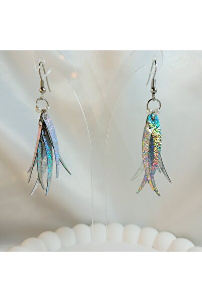 Crystal Atelier Coral Sequin Dangle Elegant and Fashionable Design Earrings with Handmade Pearl Detail