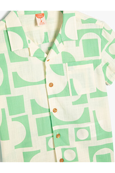 Koton Gömlek Kısa Kollu Baskılı Cep Detaylı