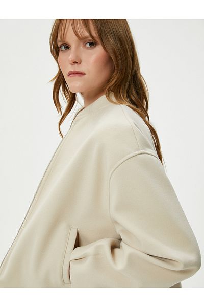 Koton Bomber Jacket se zipem, žebrovaný