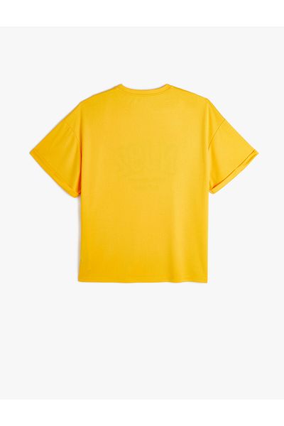 Koton Oversize Sports T-Shirt Extra Long Printed Short Sleeve Crew Neck