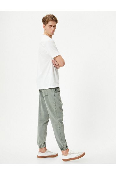 Koton Lockere Jeans Jogger verwaschen mit geschnürten Taillentaschen