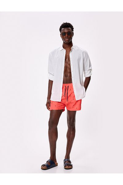 Koton Übergroße Badeshorts – Elastischer Bund mit Anker-Print