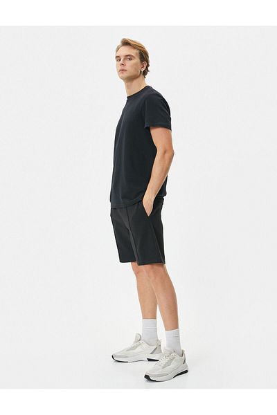 Koton Bermuda Shorts with Lace-Up Waist Ribbed Pockets