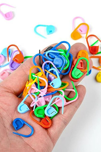 TıkTık AL İlmek İşaretleyici Renkli Plastik 50 Adet Ayraç İlmek Ayraç İlmek Sabitleyici Yer Tutucu (50 Adet)