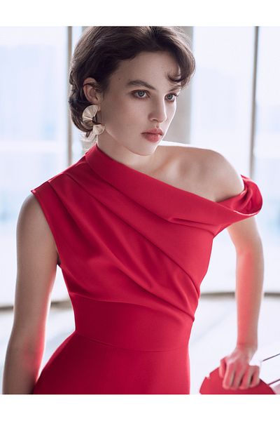 Koton Φόρεμα One Shoulder Draped Midi Slit