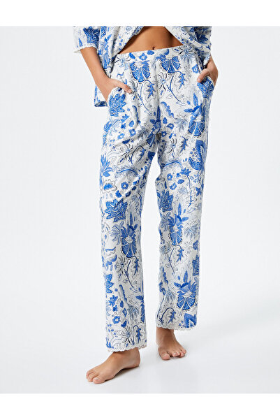 Koton Viskóz pizsama alsó - virágmintásD, egyenes láb