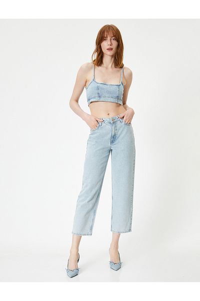 Koton Jeans mit geradem Bein und hoher Taille - Nora Longer Straight Jeans