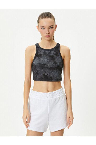 Koton Half Sports Athlete Batik Patterned Ribbed Cotton