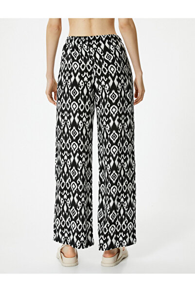 Koton Παντελόνι με φαρδύ πόδι Άνετη Εφαρμογή Δέσιμο μέσης Ύφασμα βισκόζης