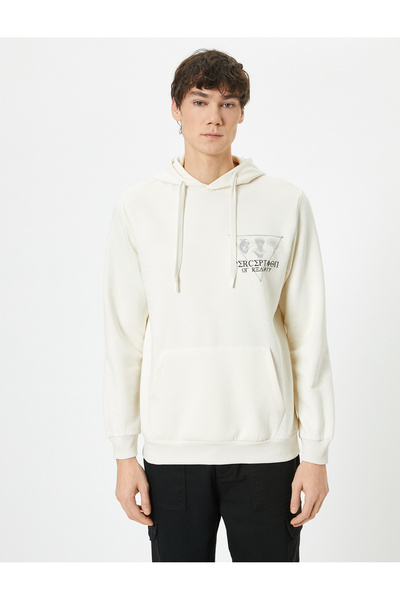 Koton Φούτερ με κουκούλα - Εκτύπωση συνθήματος και λεπτομέρεια τσέπης καγκουρό