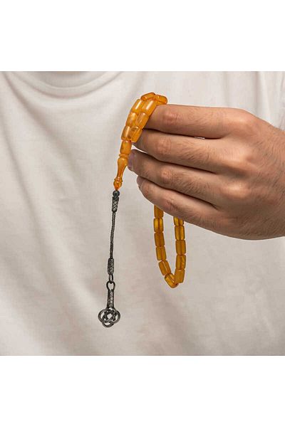 Skygo Silver Kazaz Tasseled Tight Amber Rosary