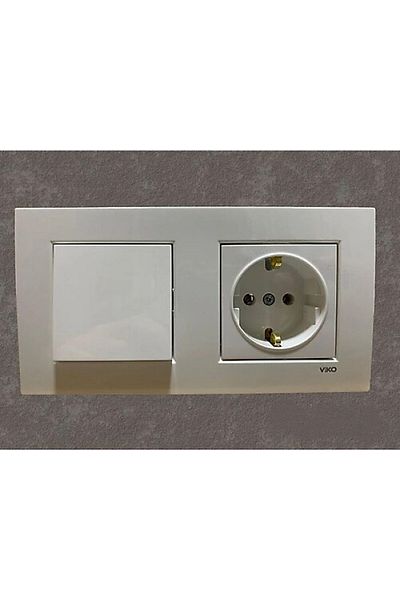 VİKO Viko Karre White Double Set Switch, Grounded Socket