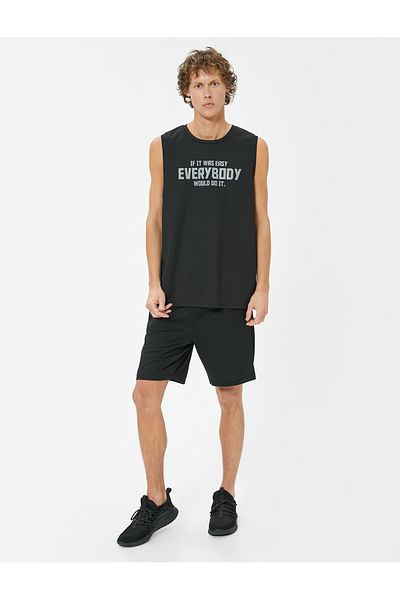 Koton Αμάνικο αθλητικό εσώρουχο Crew Neck - Slogan Printed
