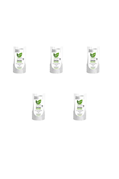 Roll-Up Doğaya Dönüş Ekolojik Doğal Kağıt Karton Bardak - 7Oz - 10'lu 5 Paket